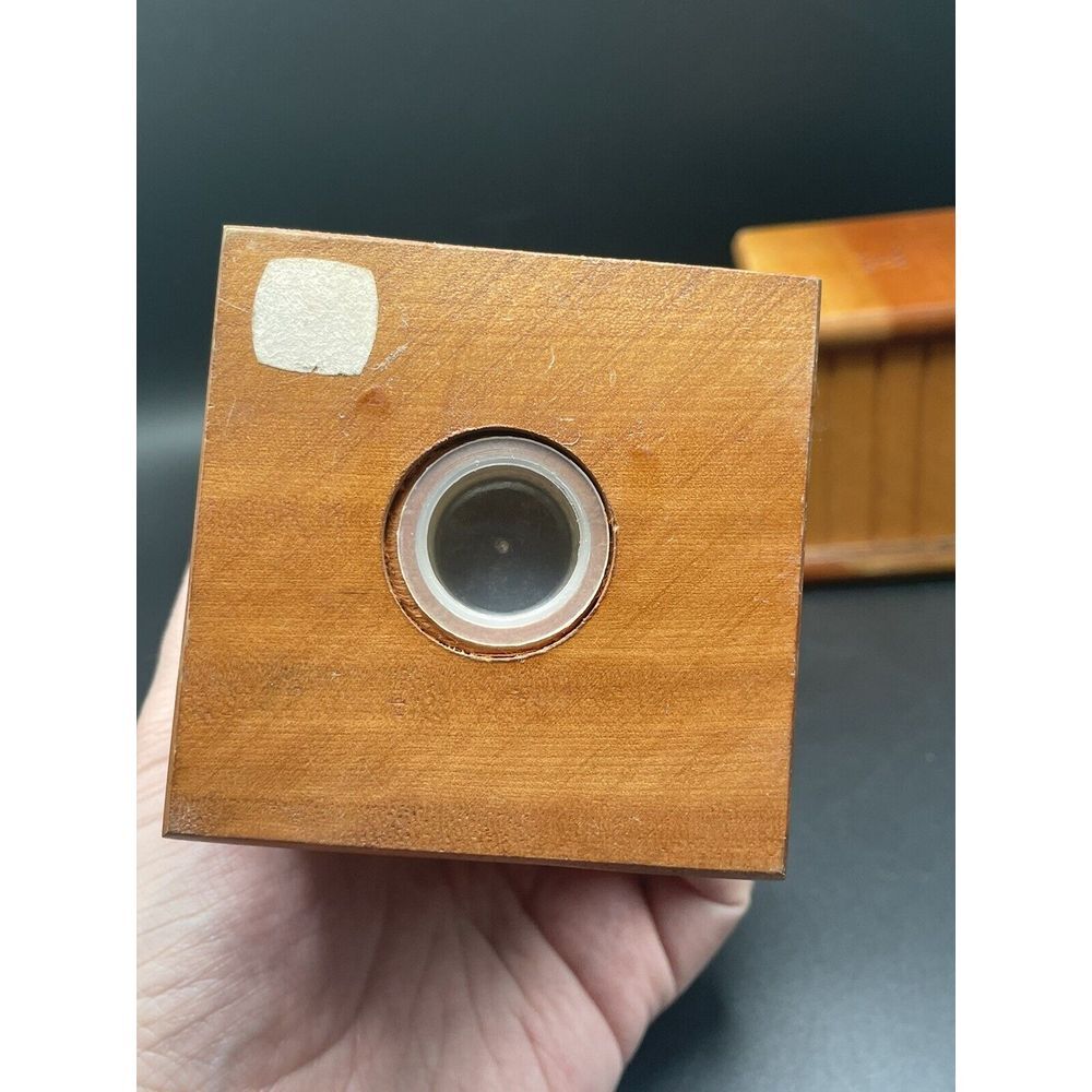 Vintage Wooden Rooster Salt & Pepper Shakers Copper Rooster‎ on Wood Block - Picture 4 of 6